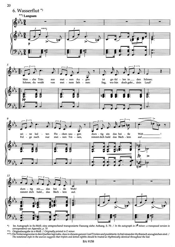 Schubert【Winterreise , Op. 89】Tiefe Stimme／Low Voice