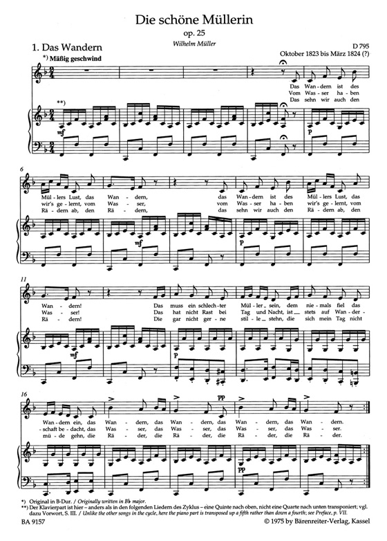 Schubert【Die schöne Müllerin , Op. 25】Tiefe Stimme/Low Voice Schubert【Die schöne Müllerin , Op. 25】Tiefe Stimme/Low Voice