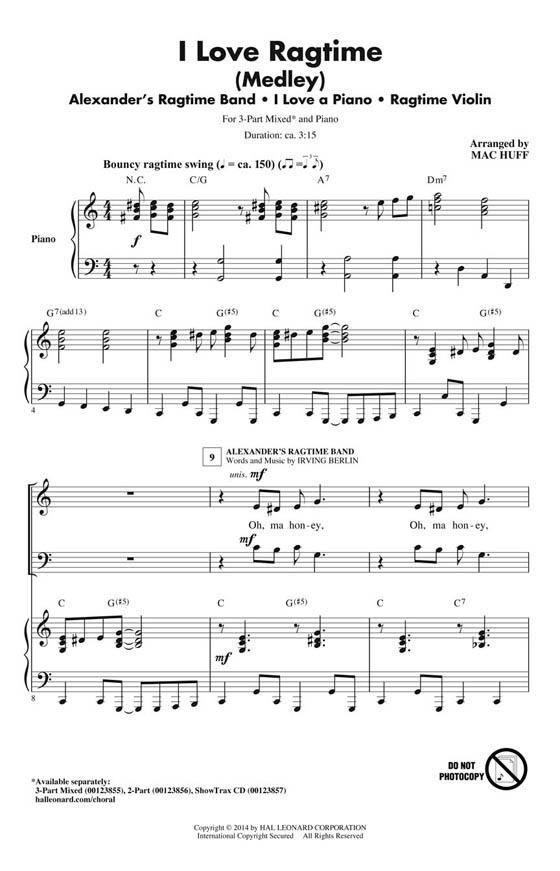 【I Love Ragtime (Medley)】3-Part Mixed 【I Love Ragtime (Medley)】3-Part Mixed
