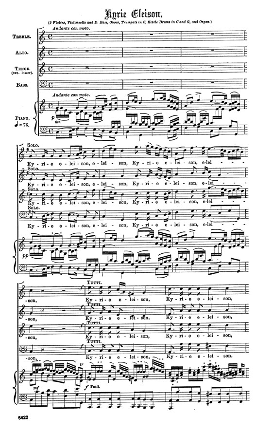 Schubert【Mass in C Major】for Soli, Chorus and Orchestra , Choral Score