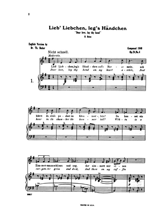 Schumann【Fifty-Five Songs】For Low Voice Schumann【Fifty-Five Songs】For Low Voice