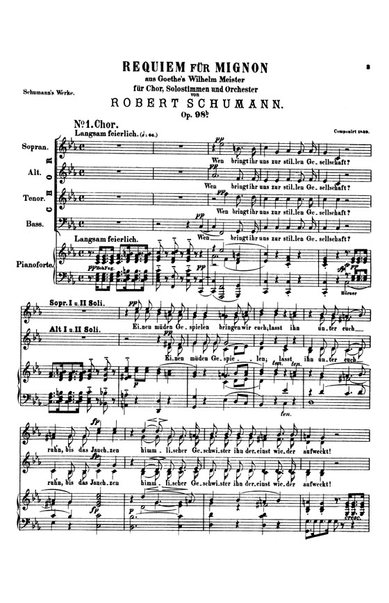 Schumann【Three Vocal Works】Choral Score Schumann【Three Vocal Works】Choral Score