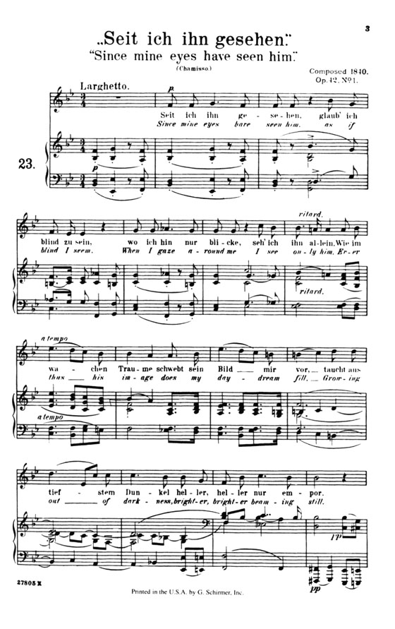 Schumann【Woman's Life and Love , Op. 42】for High Voice Schumann【Woman's Life and Love , Op. 42】for High Voice