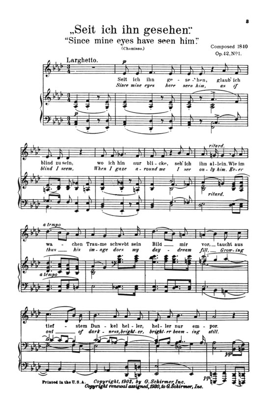Schumann【Woman's Life and Love , Op. 42】for Low Voice Schumann【Woman's Life and Love , Op. 42】for Low Voice