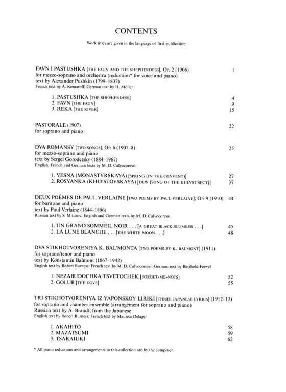 Stravinsky【Songs 1906-1920】 Stravinsky【Songs 1906-1920】