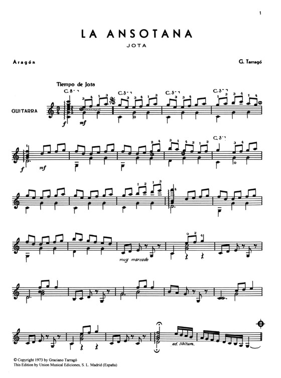 G. Tarrago【Canciones Populares Espanolas , Cuaderno Ⅲ】Para Canto Y Guitarra