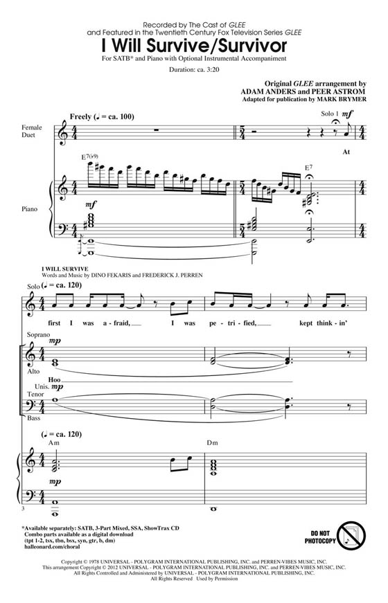 【I Will Survive/Survivor】SATB 【I Will Survive/Survivor】SATB