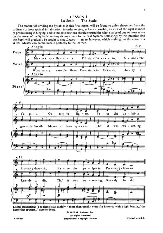 Vaccai【Practical Method of Italian Singing】For Soprano or Tenor Vaccai【Practical Method of Italian Singing】For Soprano or Tenor
