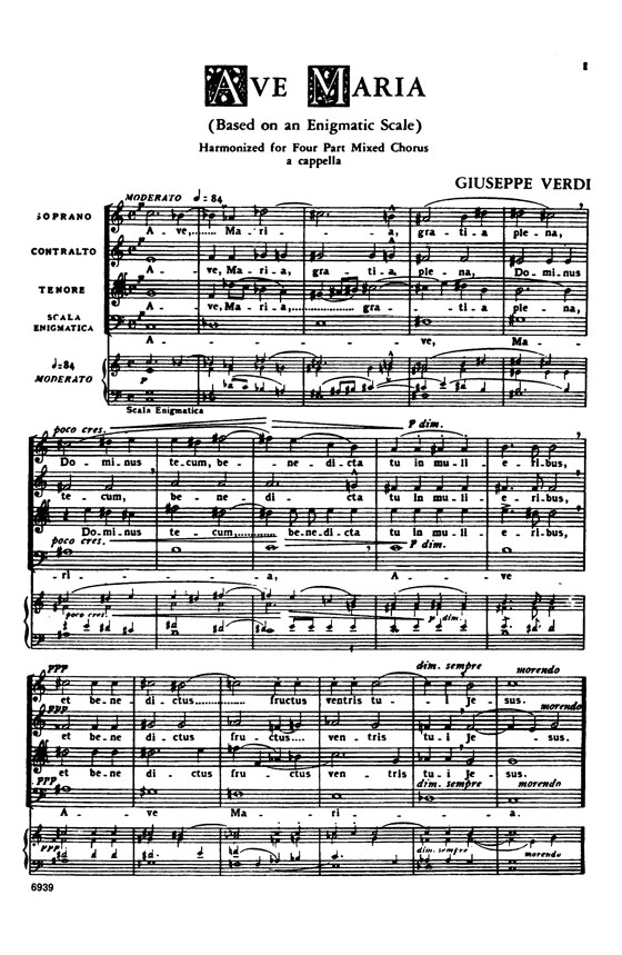 Verdi【Four Sacred Pieces】for Chorus with Piano Accompaniment