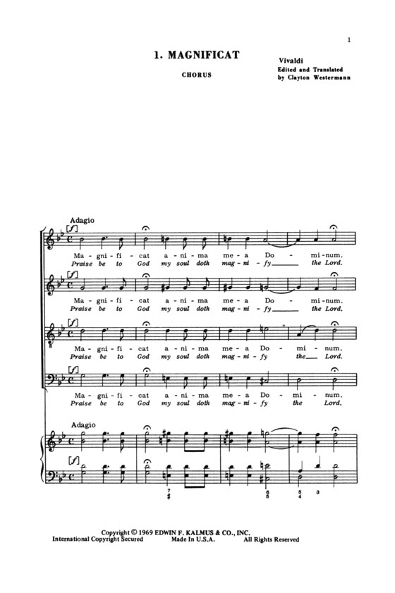 Vivaldi【Magnificat】for Soli, Chorus and Orchestra