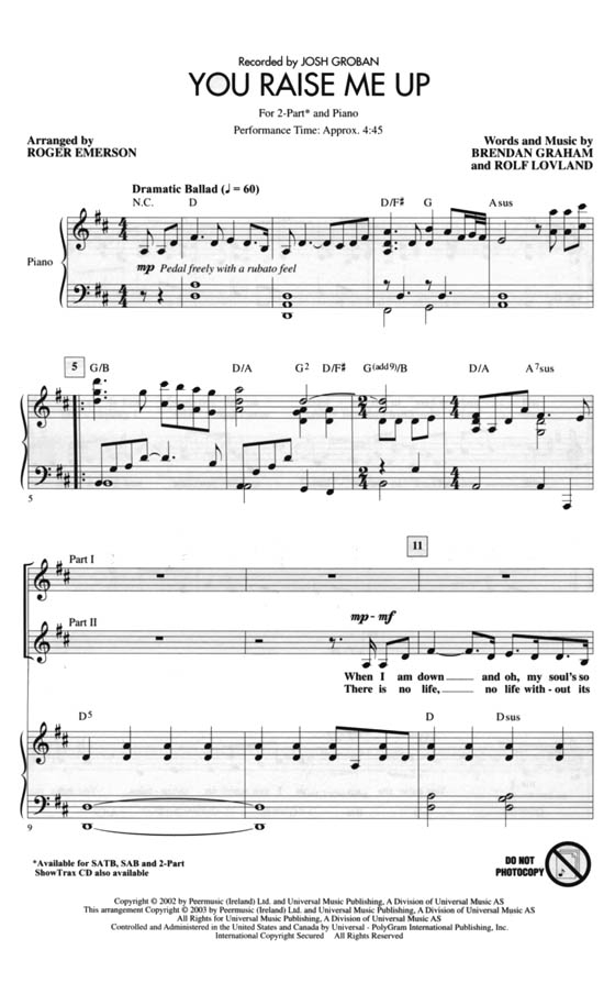 【You Raise Me Up】2-Part 【You Raise Me Up】2-Part
