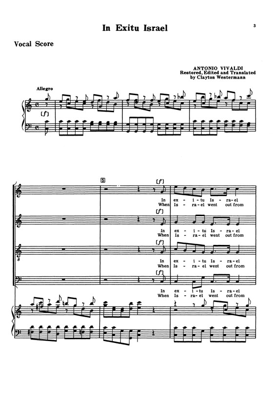 Vivaldi【In Exitu Israel】Vocal Score