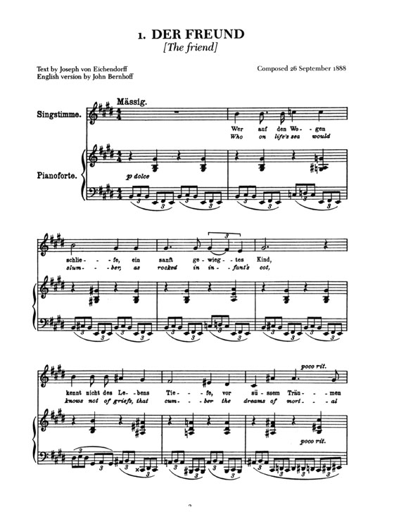 Wolf【45 Songs on Poems of Goethe and Eichendorff】for Voice and Piano Wolf【45 Songs on Poems of Goethe and Eichendorff】for Voice and Piano