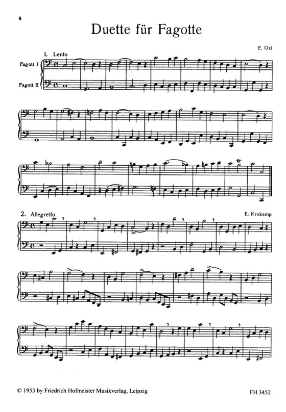 Duette Für Fagotte / Duets for bassoons (v.Glasenapp/Karl) Duette Für Fagotte / Duets for bassoons (v.Glasenapp/Karl)
