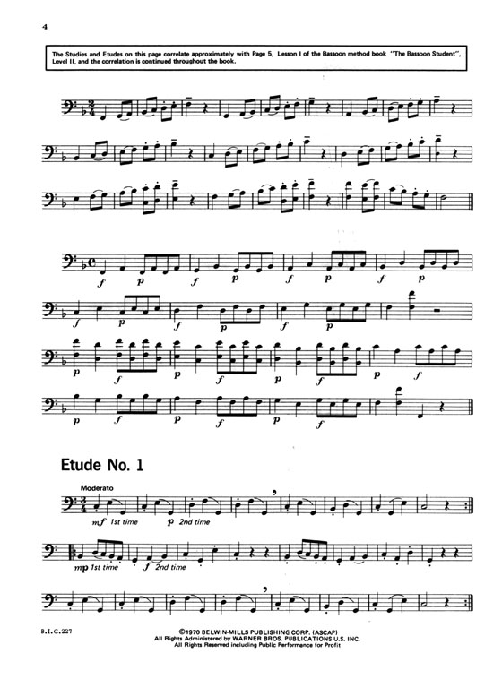 Student Instrumental Course【Studies and Melodious Etudes for Bassoon】Level Two (Intermediate) Student Instrumental Course【Studies and Melodious Etudes for Bassoon】Level Two (Intermediate)