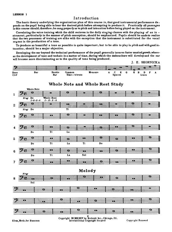 Rubank【Elementary Method】for Bassoon