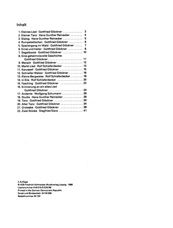 Leichte Stücke für Fagott und Klavier Leichte Stücke für Fagott und Klavier