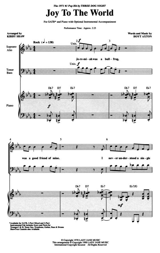 【Joy To The World】SATB 【Joy To The World】SATB