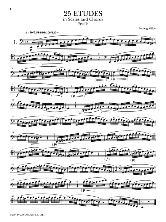 Milde／25 Etudes in Scales and Chords, Op. 24 ミルデ 25のエチュード 作品 24 for Fagott