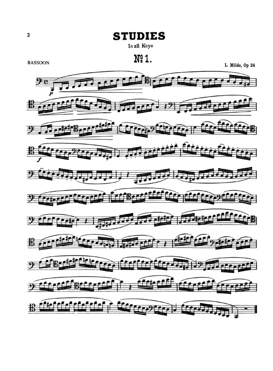 Milde【Twenty-Five Studies , Opus 24】for Bassoon