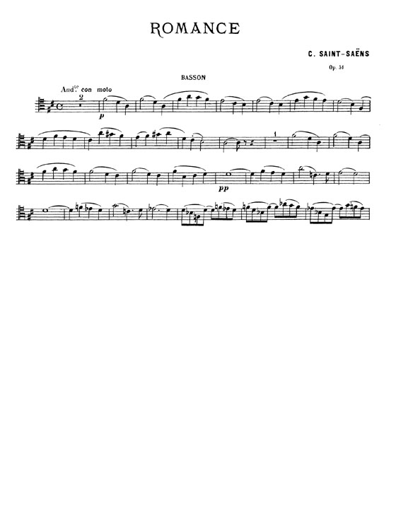 Saint-Saens【Romance in D Major , Opus 51】for Bassoon and Piano