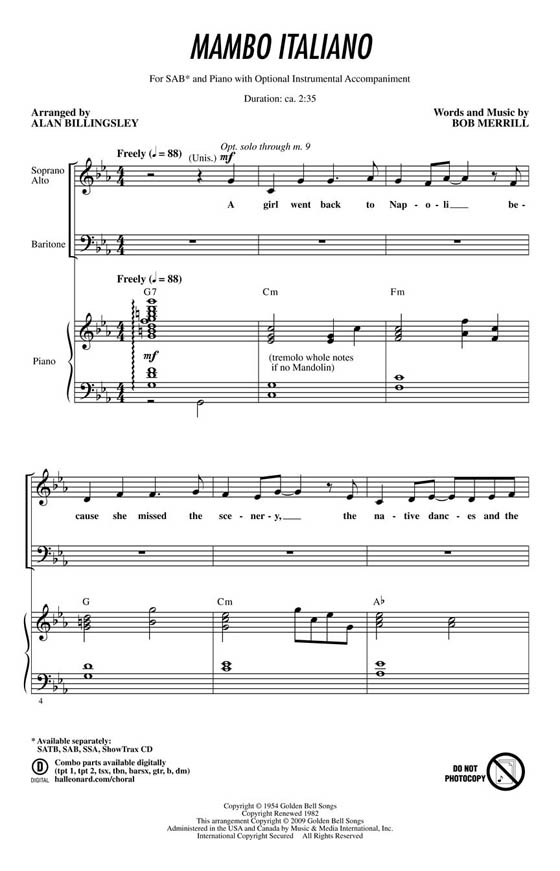 【Mambo Italiano】SAB 【Mambo Italiano】SAB
