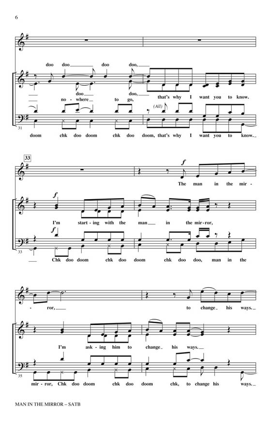 【Man in the Mirror】SATB 【Man in the Mirror】SATB