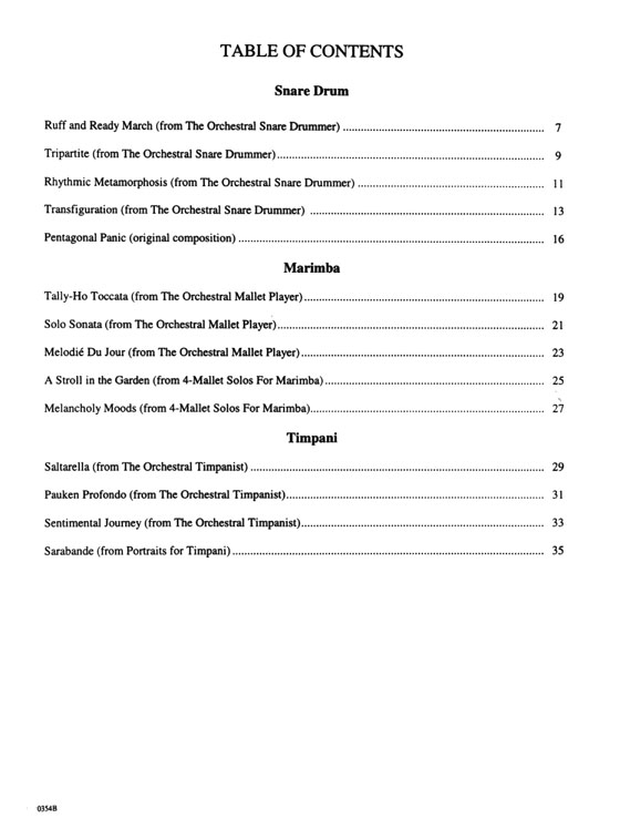 Command Performances for Percussion－Competition Solos for Snare Drum, Marimba and Timpani