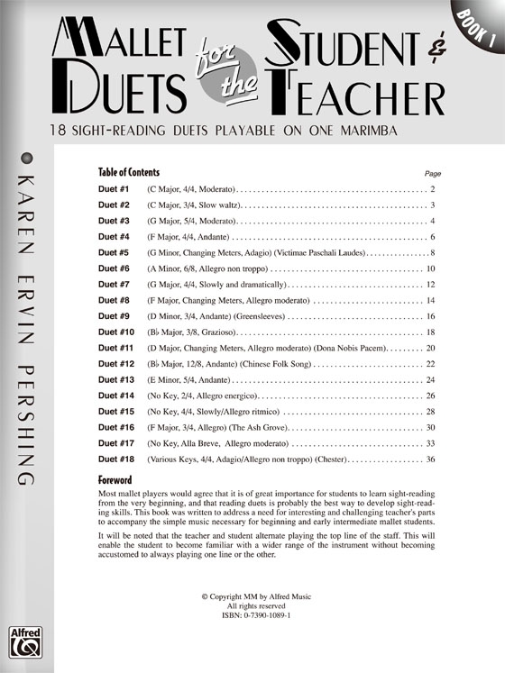 Mallet Duets for the Student & Teacher 1