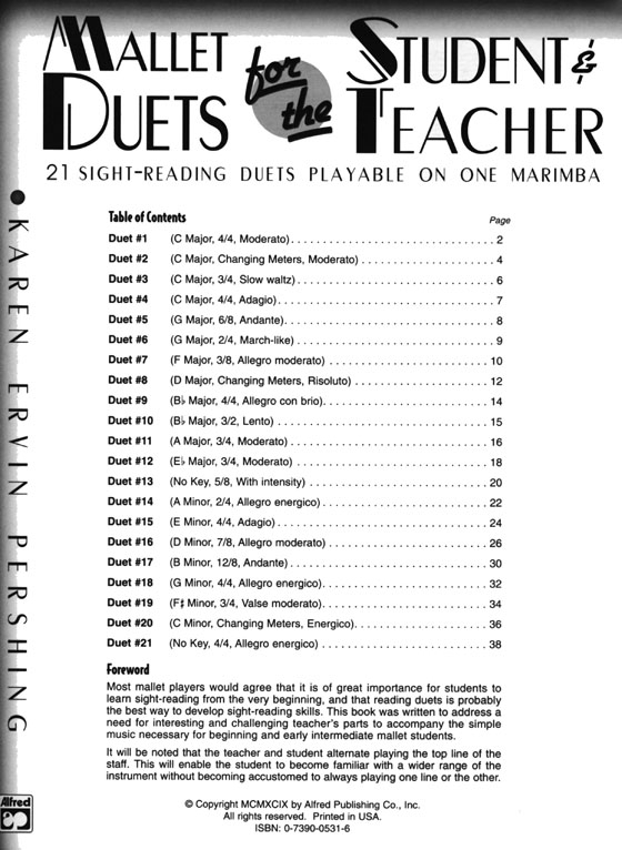 Mallet Duets for the Student & Teacher , Book 2