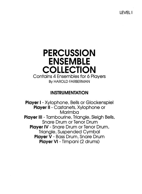 Percussion Ensemble Collection, Level I