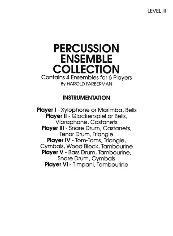 Percussion Ensemble Collection, Level Ⅲ