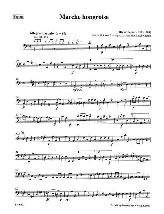 Berlioz【Marche hongroise】für Holzbläserquintett