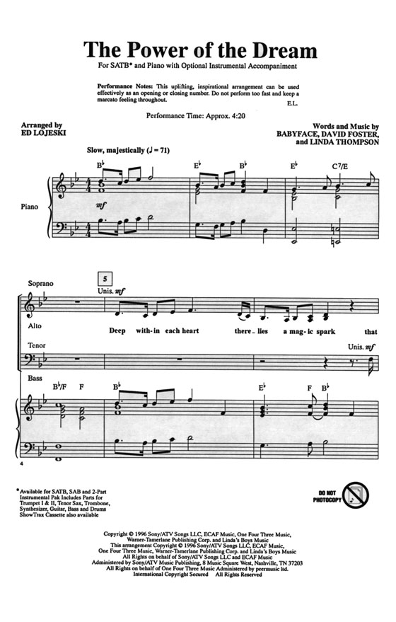 【The Power of the Dream】SATB 【The Power of the Dream】SATB