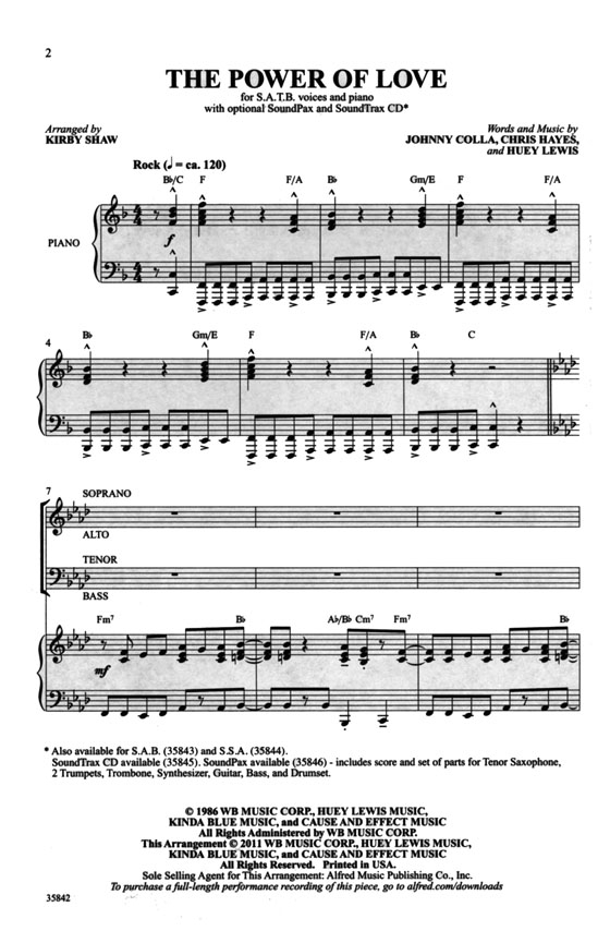 【The Power of Love】SATB with Piano