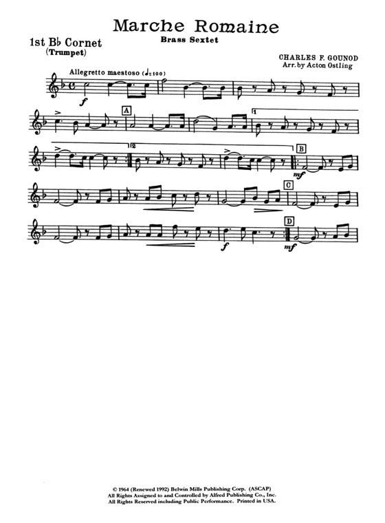 Charles François Gounod【Marche Romaine】Brass Sextet／Score