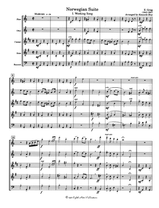 Edvard Grieg【Norwegian Suite】for Woodwind Quintet