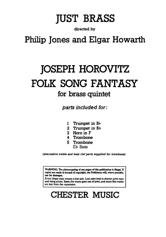 Joseph Horovitz【Folk Song Fantasy , Just Brass】For Brass Quintet
