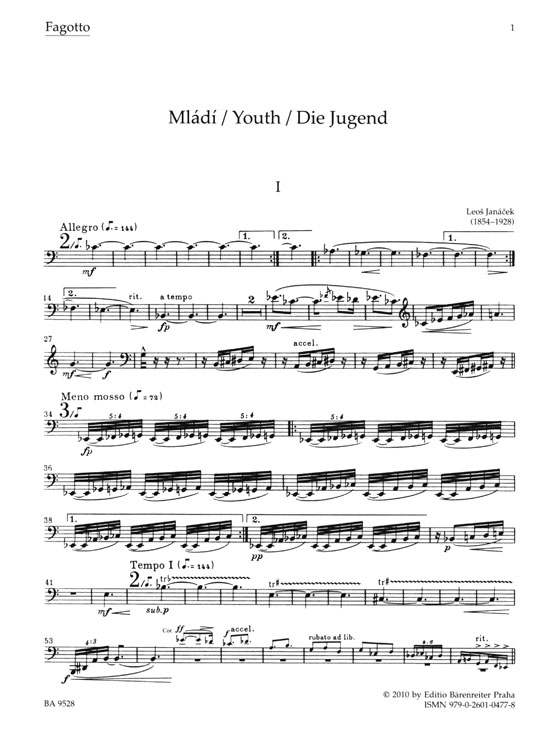 Janacek【Mládí (Youth)】Wind Sextet