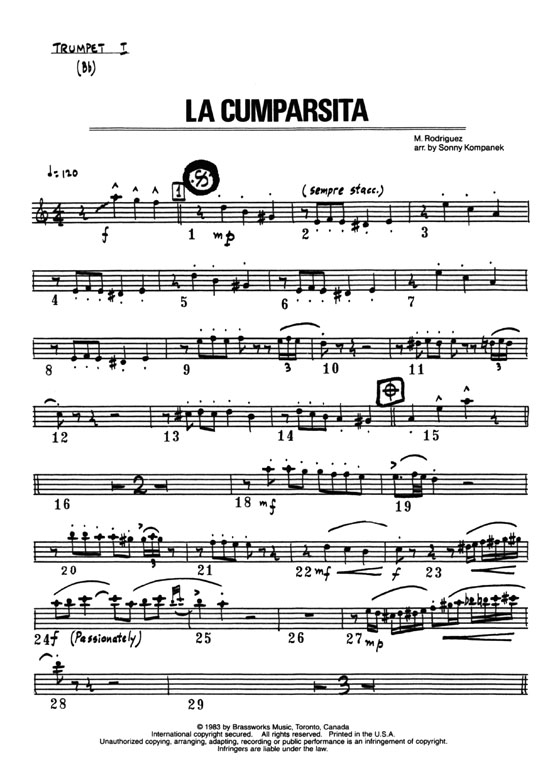 The Canadin Brass【M. Rodriguez : La Cumparsita】for Brass Quintet The Canadin Brass【M. Rodriguez : La Cumparsita】for Brass Quintet