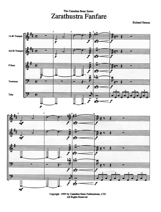 The Canadian Brass【Zarathustra Fanfare】for Brass Quintet