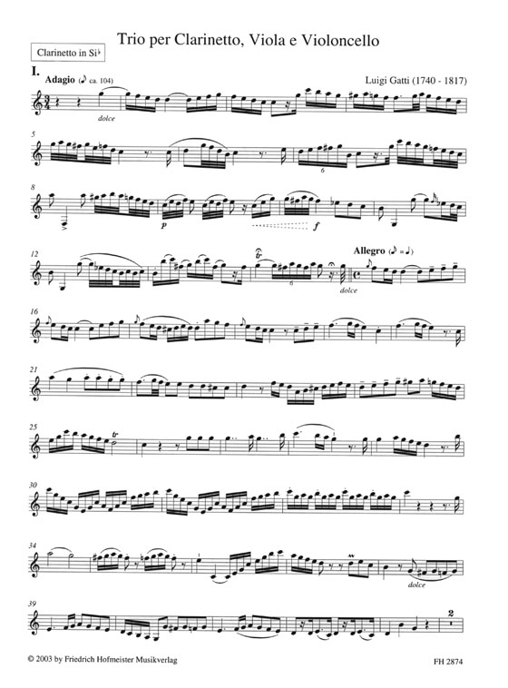 Luigi Gatti【Trio】per Clarinetto, Viola e Violoncello Luigi Gatti【Trio】per Clarinetto, Viola e Violoncello