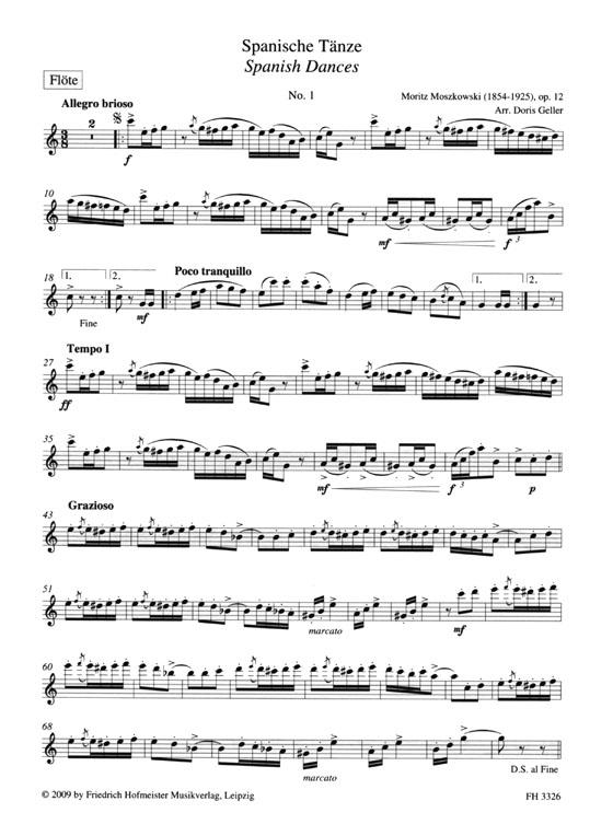 Moritz Moszkowski【Fünf Spanische Tänze】bearbeitet für Flöte, Violoncello und Klavier Moritz Moszkowski【Fünf Spanische Tänze】bearbeitet für Flöte, Violoncello und Klavier