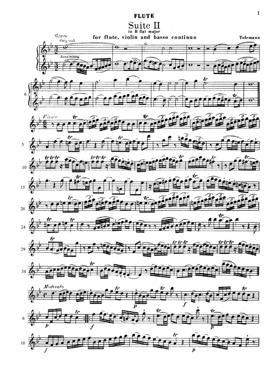 Telemann【Suite No. 2 In B-flat Major】for Flute, Violin, and Basso Continuo Telemann【Suite No. 2 In B-flat Major】for Flute, Violin, and Basso Continuo