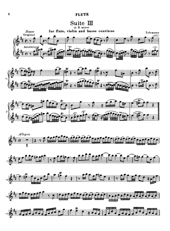 Telemann【Suite No. 3 In B Minor】for Flute, Violin, and Basso Continuo