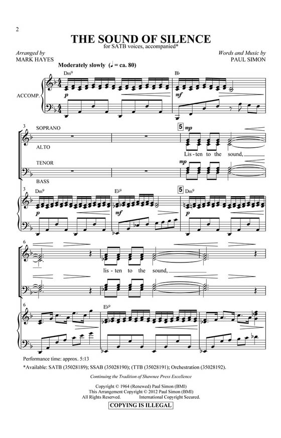 【The Sound of Silence】SATB 【The Sound of Silence】SATB