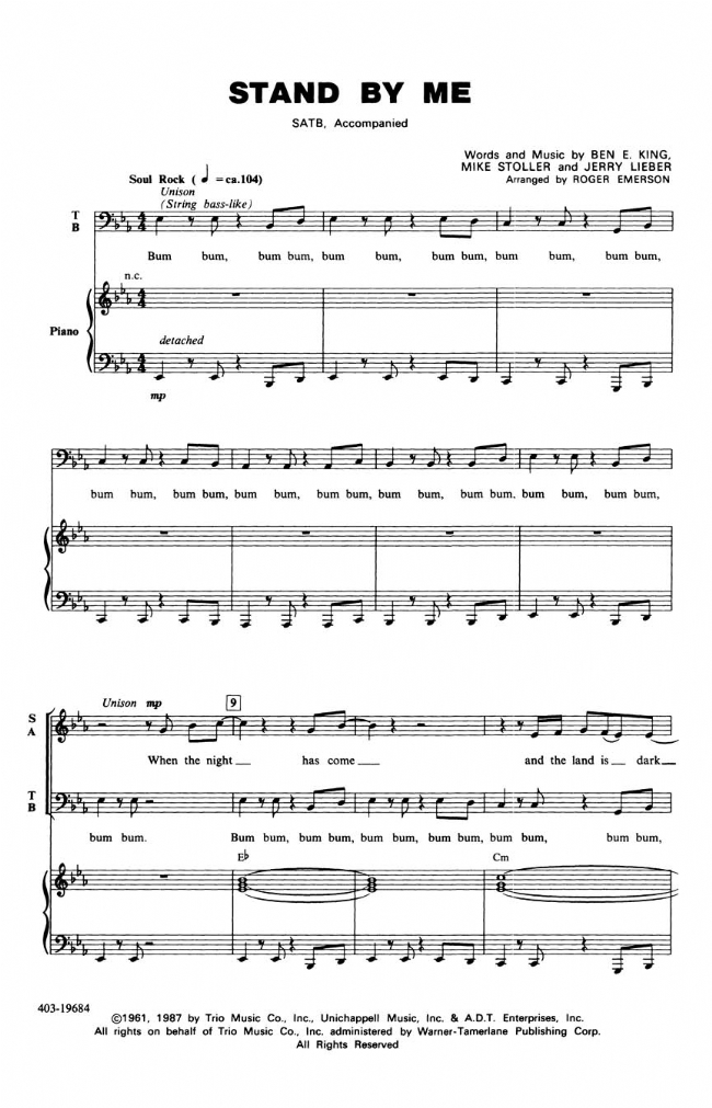 【Stand by Me】SATB 【Stand by Me】SATB