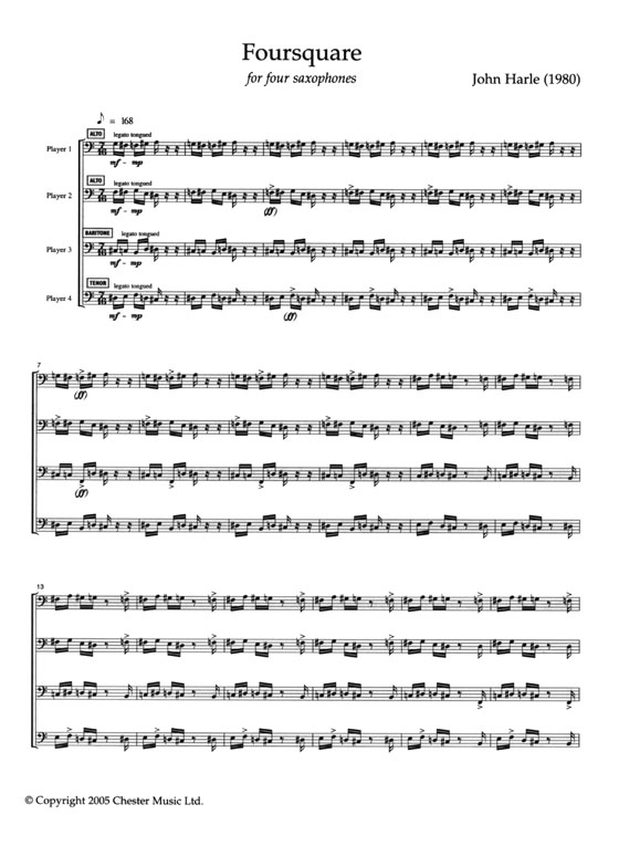 John Harle【Foursquare】for Saxophone Quartet John Harle【Foursquare】for Saxophone Quartet