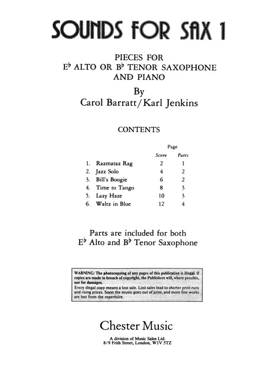 Sounds for Sax 1 (C. Barrat and K. Jenkins)