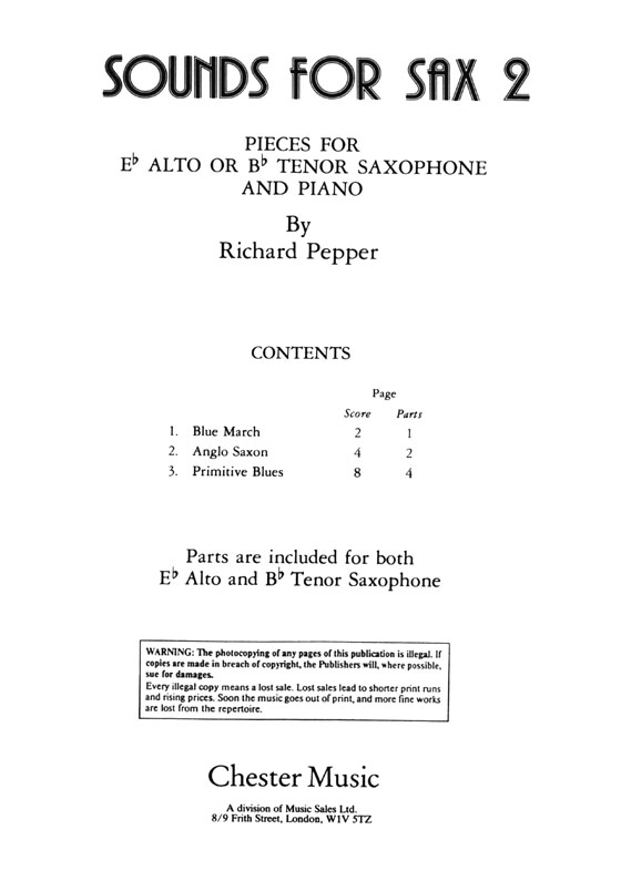 Sounds for Sax 2 (R. Pepper)